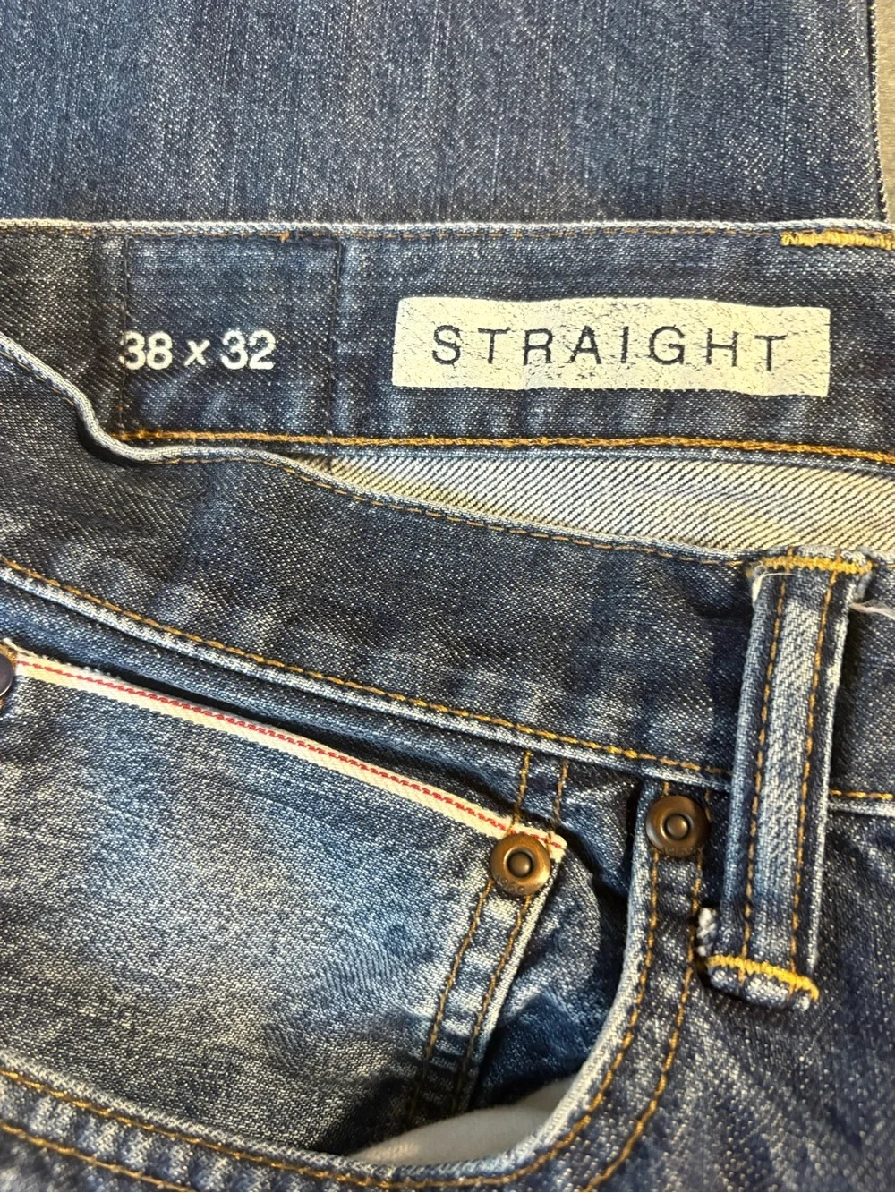 Men's Straight-Leg Jeans in Dark Blue Denim